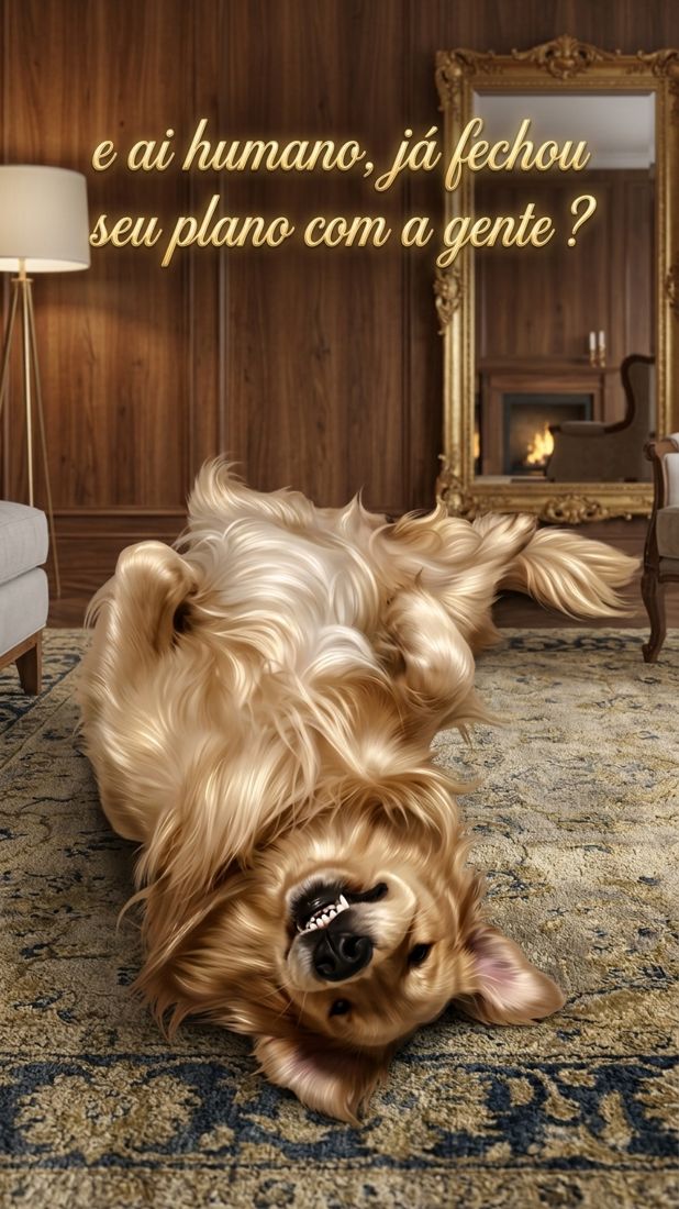 Golden rolando feliz no tapete